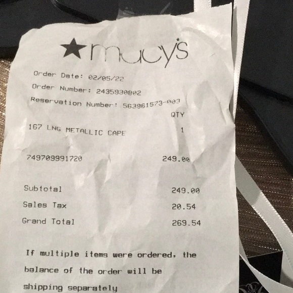 NWT Betsy & Adam Metallic Cape Gown Gold/Silver Size 6 - Picture 15 of 16